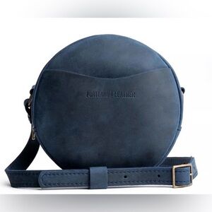 PORTLAND LEATHER Deep Water LG Circle Crossbody Bag